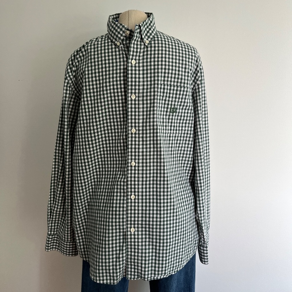 Chaps - Green Checkered Long Sleeves Button Down Shirt